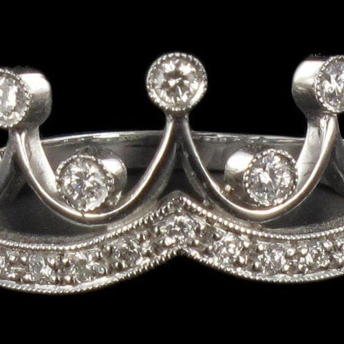 Bague 52 Bague couronne en or blanc 18 carats et diamants 58 Facettes 08-016-1527932-55