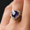 Bague 50 Bague cœur tanzanite et diamants en or blanc 18 carats 58 Facettes 12-063-5220536-52