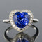 Bague 50 Bague cœur tanzanite et diamants en or blanc 18 carats 58 Facettes 12-063-5220536-52