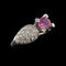 Bague 51 Bague en or blanc 18 carats avec saphir rose et diamants 58 Facettes 00-211-2712936-52