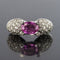 Bague 51 Bague en or blanc 18 carats avec saphir rose et diamants 58 Facettes 00-211-2712936-52
