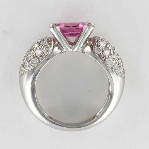 Bague 51 Bague en or blanc 18 carats avec saphir rose et diamants 58 Facettes 00-211-2712936-52