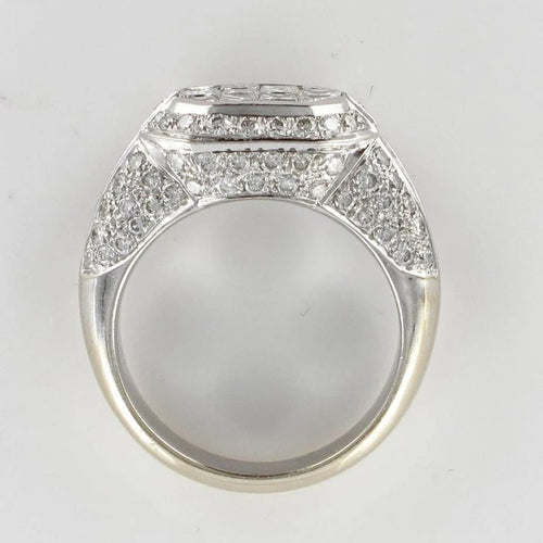 Bague 51 Bague diamants taille princesse en or blanc 18 carats 58 Facettes 01-186-1895002-51