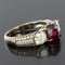 Bague 53 Bague en or blanc 18 carats rubis et diamants pavés 58 Facettes 05-118-3177552-53
