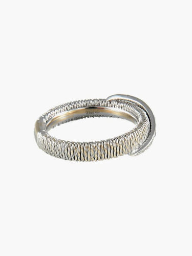 Bague 53 Oro Trend - Bague entrelacs en or blanc 18K et diamants 58 Facettes