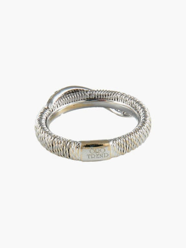 Bague 53 Oro Trend - Bague entrelacs en or blanc 18K et diamants 58 Facettes