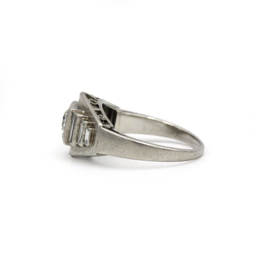 Bague 50 Bague Art déco en platine 950 et diamants 58 Facettes 260062R