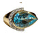 Bague 60 Bague en or jaune 18 carats avec topaze bleue poire et diamants 58 Facettes 7861 A