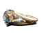 Bague 60 Bague en or jaune 18 carats avec topaze bleue poire et diamants 58 Facettes 7861 A