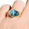 Bague 60 Bague en or jaune 18 carats avec topaze bleue poire et diamants 58 Facettes 7861 A