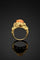 Bague 57 Anello Corallo di Rosa - Bague artisanale en or jaune et corail naturel 58 Facettes anello corallo