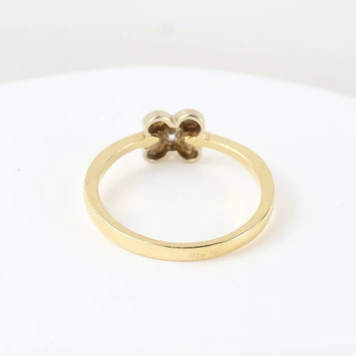 Bague 57 Bague motif floral en or jaune 18 carats et diamant taille brillant 58 Facettes 129540B