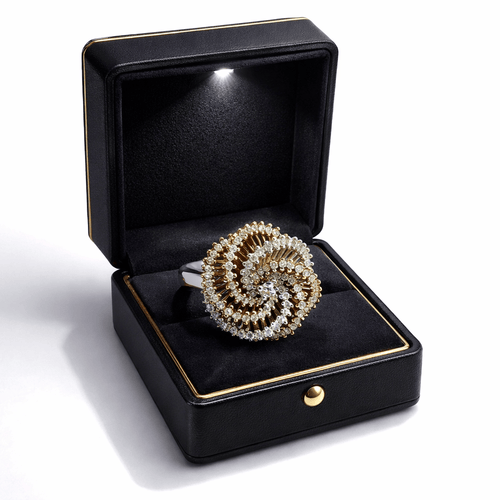 Bague 56 Bague fleur bicolore en or 750 avec diamants 1,20 ct 58 Facettes 50422
