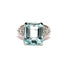 Bague 54 Bague aquamarine taille émeraude et diamants en or blanc 18k 58 Facettes 50423
