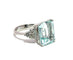 Bague 54 Bague aquamarine taille émeraude et diamants en or blanc 18k 58 Facettes 50423