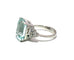 Bague 54 Bague aquamarine taille émeraude et diamants en or blanc 18k 58 Facettes 50423
