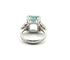 Bague 54 Bague aquamarine taille émeraude et diamants en or blanc 18k 58 Facettes 50423