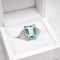 Bague 54 Bague aquamarine taille émeraude et diamants en or blanc 18k 58 Facettes 50423