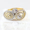 Bague 57 Bague en or jaune 18 carats avec accents en or blanc et diamants 58 Facettes