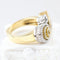 Bague 57 Bague en or jaune 18 carats avec accents en or blanc et diamants 58 Facettes