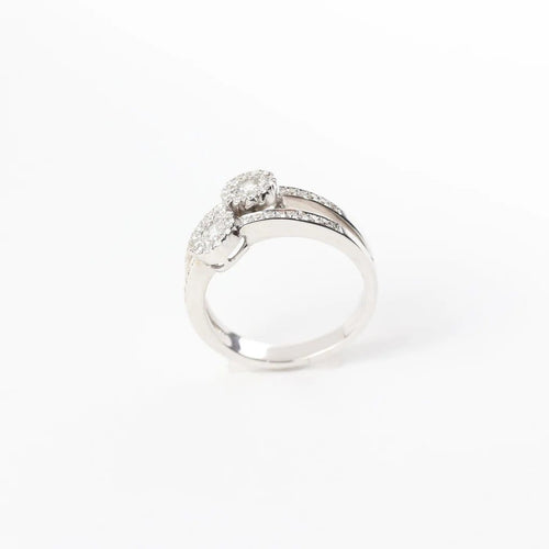 Bague 57 Bague « Toi et Moi » en or blanc 18 carats avec diamants 58 Facettes 146/23