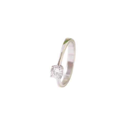 Bague 54 Bague solitaire en or blanc 18 carats avec diamant 58 Facettes 126443