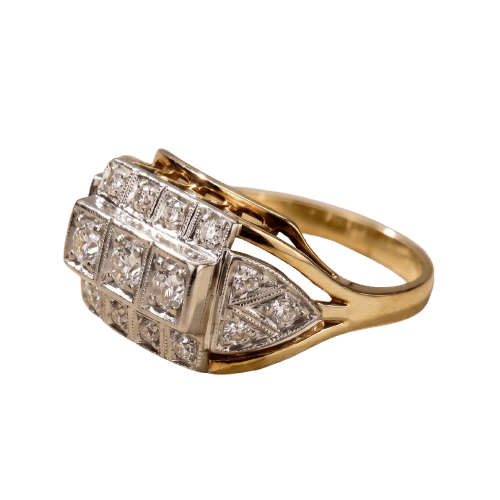 Bague 55.5 Bague Art déco vintage en or 14 carats et diamants 58 Facettes 2800