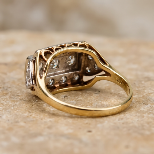 Bague 55.5 Bague Art déco vintage en or 14 carats et diamants 58 Facettes 2800