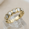 Bague 55 Demi-alliance en or jaune 750 avec 7 diamants taille brillant 58 Facettes 1592