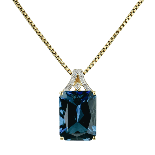 Pendentif Pendentif en or jaune avec topaze et diamants 58 Facettes 1294