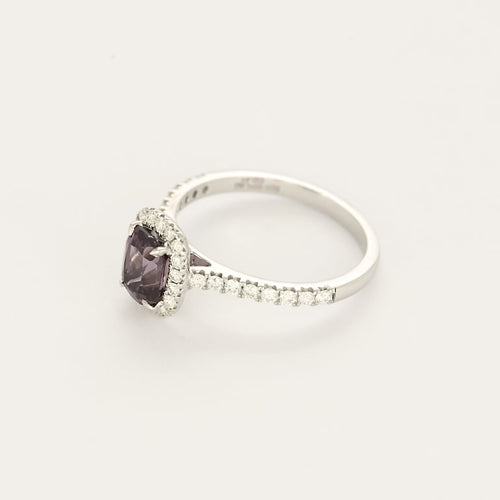 Bague 53 Bague en or gris, spinelle et diamants 58 Facettes EDSR-2