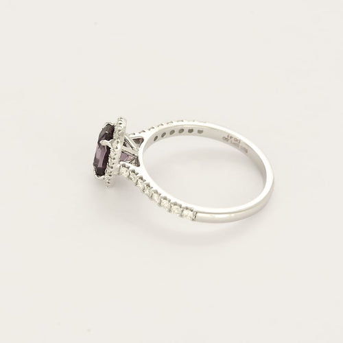 Bague 53 Bague en or gris, spinelle et diamants 58 Facettes EDSR-2