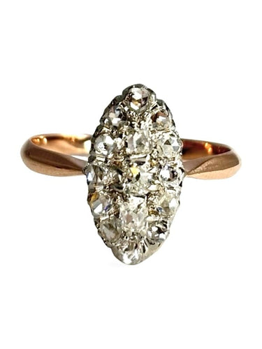 Bague 55 Bague ancienne en or rose 18K sertie de diamants 0,50 ct 58 Facettes 1628