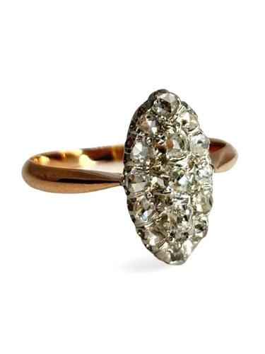 Bague 55 Bague ancienne en or rose 18K sertie de diamants 0,50 ct 58 Facettes 1628