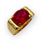Bague 54 Bague en or jaune 18K avec pierre rouge ovale 58 Facettes 149062968