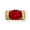 Bague 54 Bague en or jaune 18K avec pierre rouge ovale 58 Facettes 149062968