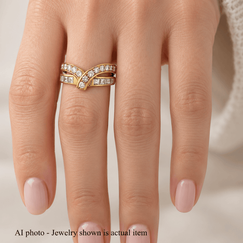 Bague 51 Bague en or jaune 18 carats et diamants 58 Facettes AN576 112-394 (00119)