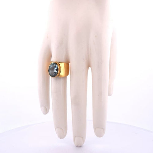 Bague 55 Bague vintage - Topaze ovale 5,00 ct en or 18 kt 58 Facettes AN572 '(0089)