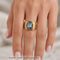 Bague 55 Bague vintage en or jaune 18 kt avec topaze 58 Facettes AN572 112-390 (0089)