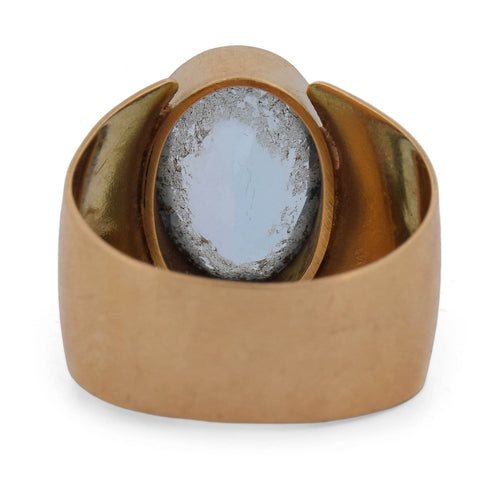 Bague 55 Bague vintage en or jaune 18 kt avec topaze 58 Facettes AN572 112-390 (0089)
