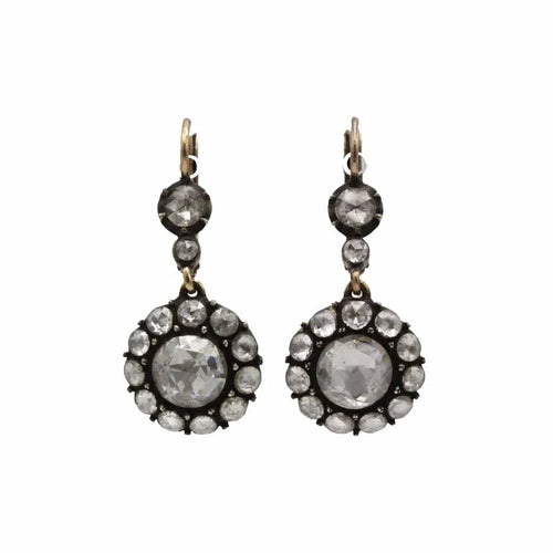 Boucles d'oreilles Boucles d'oreilles XIXe en or 14K et diamants 58 Facettes 1224