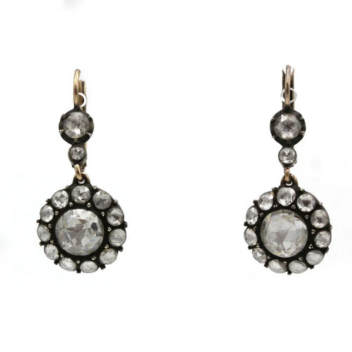 Boucles d'oreilles Boucles d'oreilles XIXe en or 14K et diamants 58 Facettes 1224