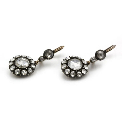 Boucles d'oreilles Boucles d'oreilles XIXe en or 14K et diamants 58 Facettes 1224