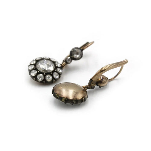 Boucles d'oreilles Boucles d'oreilles XIXe en or 14K et diamants 58 Facettes 1224