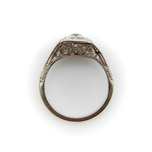 Bague Art déco - Bague de fiançailles en or blanc 18k et diamant 58 Facettes A1001V
