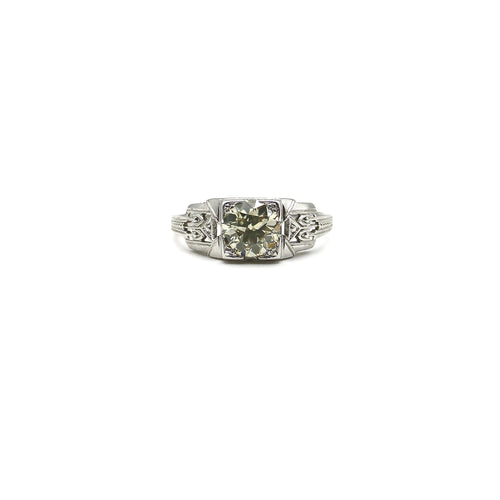 Bague Art déco - Bague de fiançailles en or blanc 18k et diamant 58 Facettes