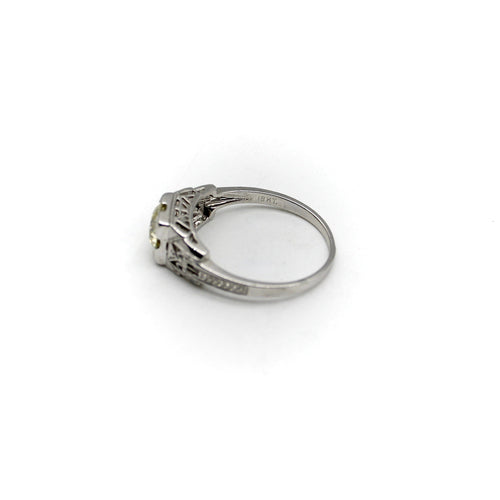 Bague Art déco - Bague de fiançailles en or blanc 18k et diamant 58 Facettes