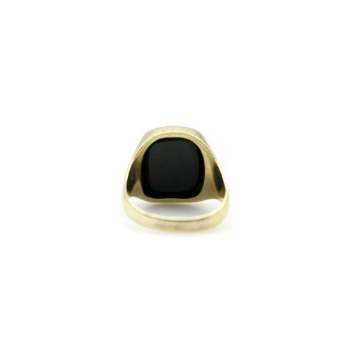 Bague Or 14K - Bague chevalière intaille édouardienne en pierre de sang 58 Facettes