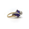Bague 52.5 Art déco - Bague en or blanc et or jaune 18K émail bleu et diamants 58 Facettes