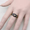 Bague Bague trilogie victorienne - Or 18 ct et diamants, émail bleu 58 Facettes